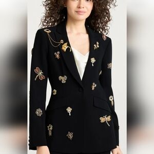 Cinq à Sept Black Embellished Blazer